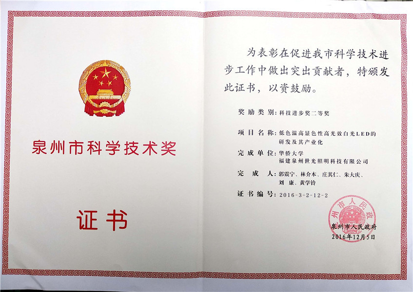 CNoutlight.com won the 2016 Quanzhou science and technology award